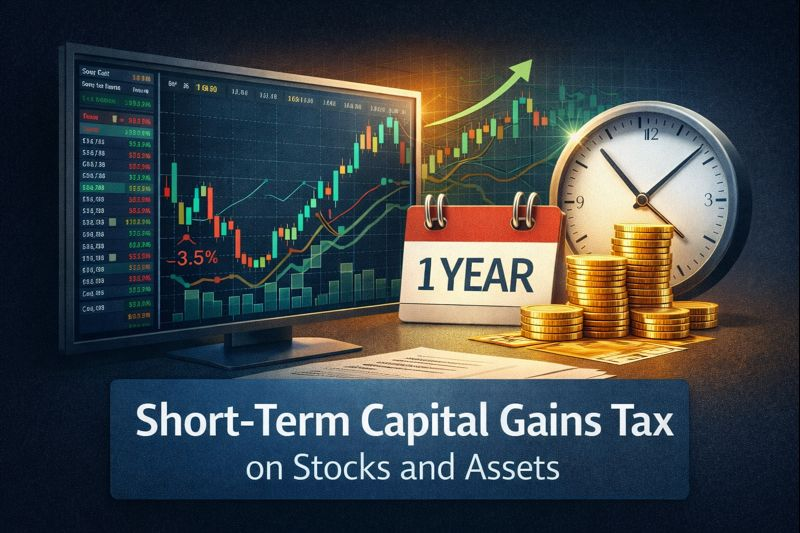 “Short-term capital gains tax on stocks and assets”