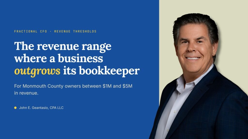 When to hire a fractional CFO? For most NJ owners it's the $1–2M revenue range — but the signals matter more. Here's how to tell if it's time.